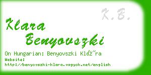 klara benyovszki business card